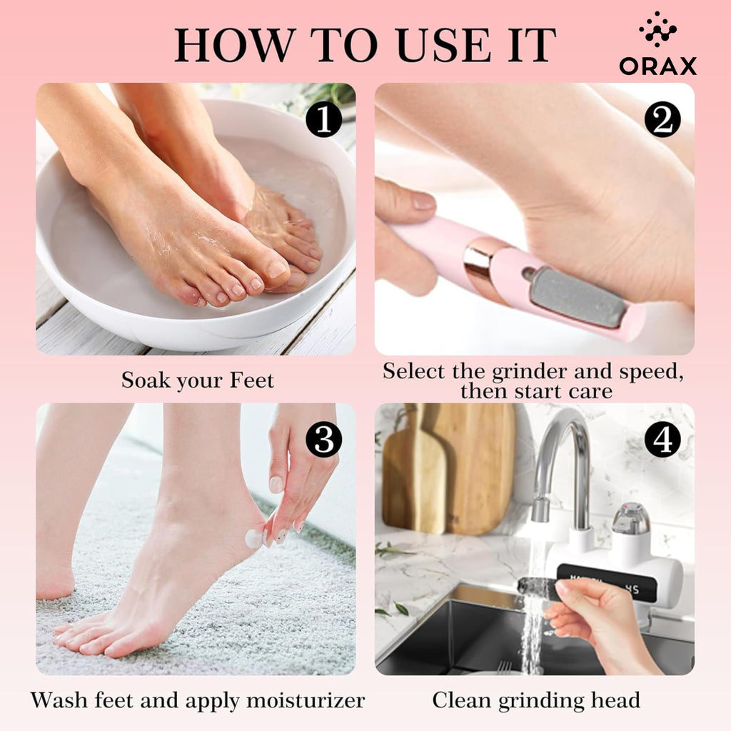 ORAX SmoothFeet™ Pro – جهاز إزالة تشققات القدم في دقائق ✨